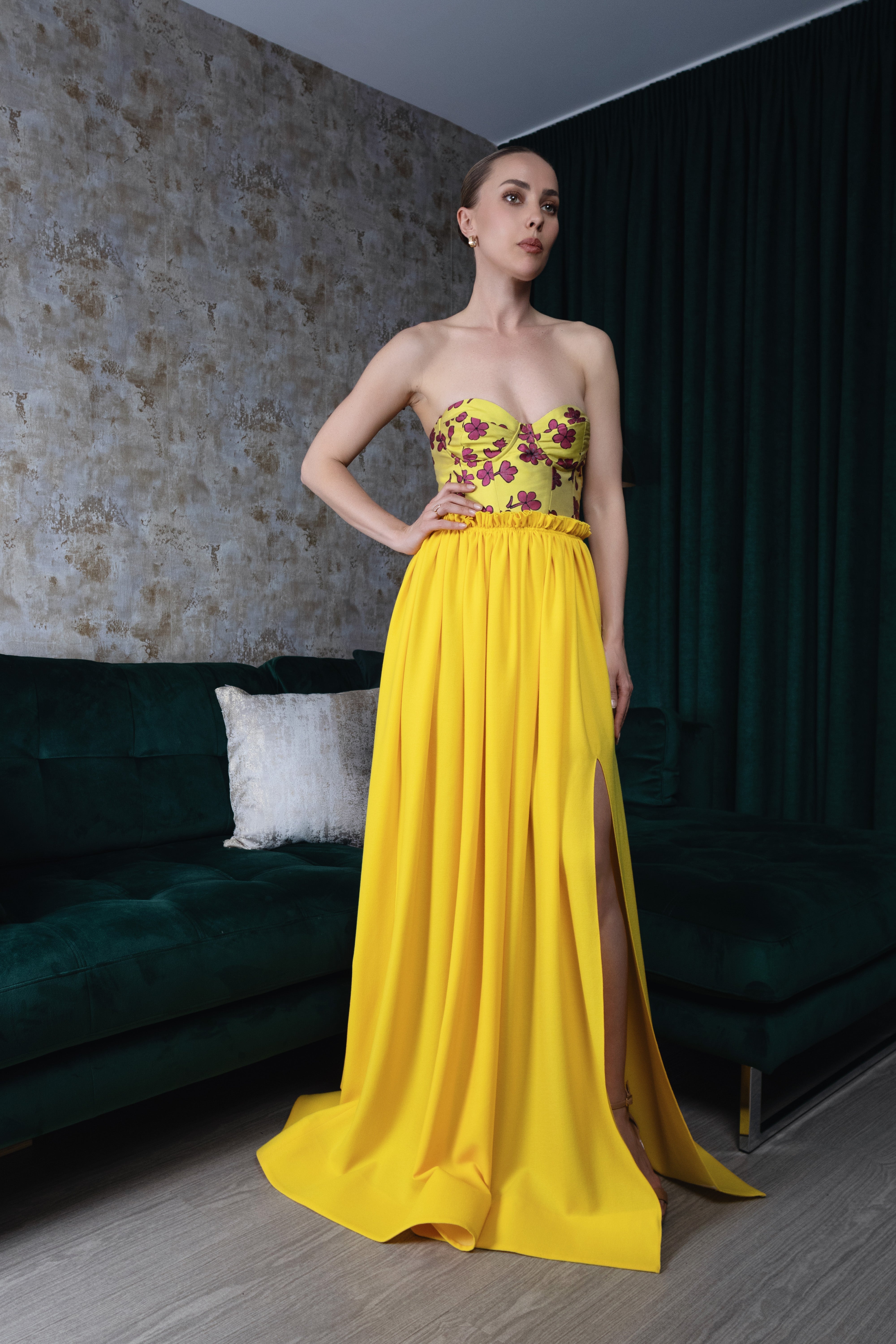 Tyra Corset Ball Gown Summer (Yellow) - Main Image